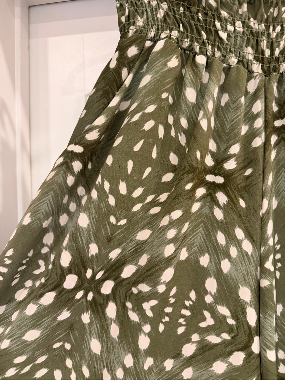 Wide Leg Olive Green Deer Print Pants - Picture 4 of 5
